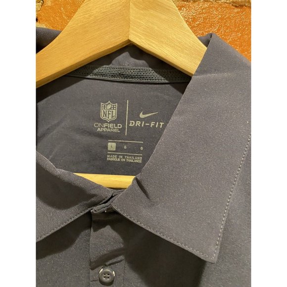 New Mens Nike On Field Chicago Bears Polo Shirt Large L Navy Dri-Fit Apparel NWT - Picture 6 of 7